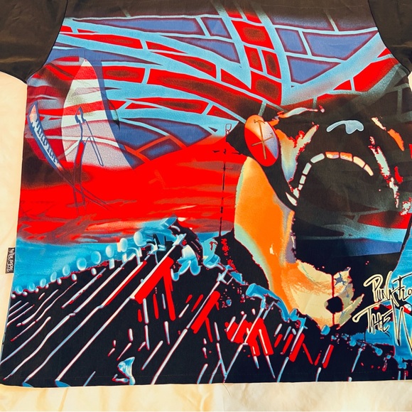 Vintage Pink Floyd “The Wall” Scream Face Button Up Shirt Size L - Picture 15 of 16